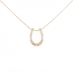 K18PG Mặt dây chuyền hình móng ngựa kim cương 0.09CT - Hàng hiệu Chính hãng