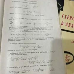 SÁCH TOÁN TIẾNG PHÁP EXERCICES D'ANALYSE 1-2, SÁCH KHỔ LỚN 556899