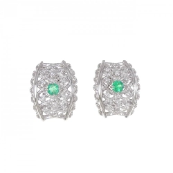 PT/K14WG Bông tai/Khuyên tai Emerald 0.36CT - Hàng hiệu Chính hãng