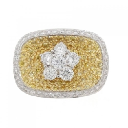 Nhẫn kim cương hoa pavé 750WG/750YG 2.12CT 669269