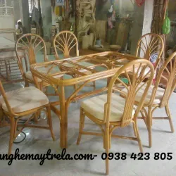 Bàn ghế ăn bằng mây 589225