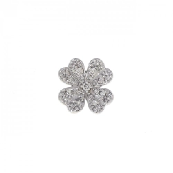 K18WG Cỏ ba lá Kim cương Brooch - Hàng hiệu Chính hãng