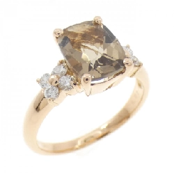 Nhẫn K18PG Đá Thạch Anh Khói 1.82CT - Hàng hiệu Chính hãng