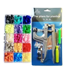 Bộ kìm bấm nút áo nhựa + hộp 150 nút đủ màu 1003081