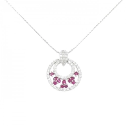 Dây chuyền ruby PT900/PT850 0.67CT - Hàng hiệu Authentic