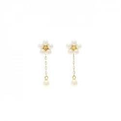 Mikimoto Flower Ngọc Trai Nước Ngọt Bông Tai - Hàng hiệu Chính hãng