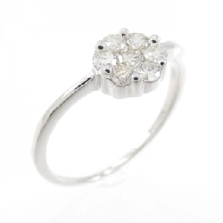 Nhẫn kim cương K18WG hoa