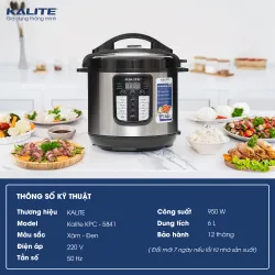 🍲 NỒI ÁP SUẤT ĐIỆN KALITE KPC5841 – ĐA CHỨC NĂNG, TIỆN LỢI MỖI NGÀY ⚡ 799245