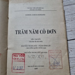 Trăm Năm Cô Đơn| Marquez|  từ nguyên bản tiếng Tây Ban Nha 322381