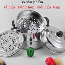 Nồi hấp 3 tầng 28cm inox 🤎🤎🤎 164955