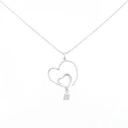 K18WG Dây chuyền kim cương hình trái tim 0.18CT - Hàng hiệu Chính hãng