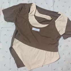 ÁO CROPTOP KIỂU NỮ - NÂU