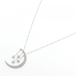 K18WG Mặt Trăng × Ngôi Sao Dây Chuyền Kim Cương 0.20CT - Hàng hiệu Chính Hãng 857693