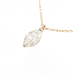 K18PG Dây chuyền kim cương 0.749CT M VS1 cắt Marquis - Hàng hiệu Chính hãng 874038