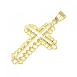 K18YG Mặt dây chuyền hình chữ thập - Hàng hiệu Chính hãng