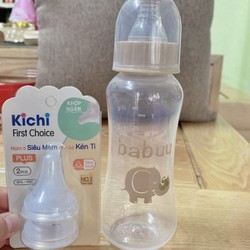 Bình sữa cổ hẹp Babuu, tặng gì kèm 2 núm mới 164946
