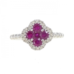 Nhẫn Ruby Hoa K18WG 0.55CT - Hàng hiệu Chính hãng 853819