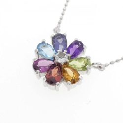 K18WG Hoa Đá Màu Dây Chuyền - Hàng hiệu Chính hãng 862417