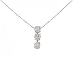 Dây chuyền kim cương ba viên PT900/PT850 1.08CT - Hàng hiệu Chính hãng