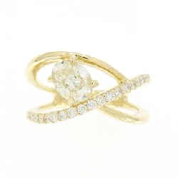 Nhẫn kim cương K18YG 0.748CT VLY VS1 cắt oval - Hàng hiệu Authentic 871492