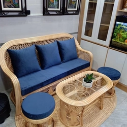 Bàn ghế sofa mây phòng khách nhỏ gọn 479374