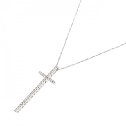 K18WG Dây chuyền kim cương chéo 0.56CT - Hàng hiệu chính hãng 858140