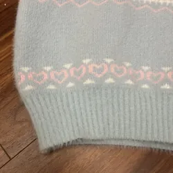 Áo len lông bé gái CN size 140 màu xanh nhạt ít mặc 689516