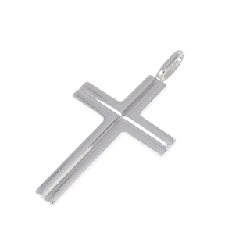 K18WG Mặt dây chuyền hình chữ thập - Hàng hiệu Chính hãng