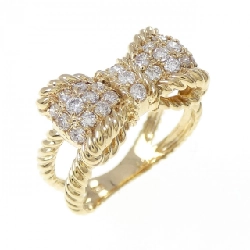 Nhẫn kim cương K18YG hình ruy băng 0.51CT - Hàng hiệu Authentic