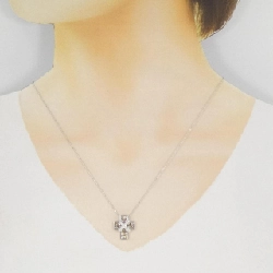 K18WG Dây chuyền kim cương hình chữ thập - Hàng hiệu Authentic 858893