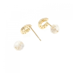 K18YG Nhẫn móng ngựa bông tai kim cương - Hàng hiệu Authentic 853289