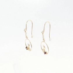 K10YG Bông tai Garnet - Hàng hiệu Chính hãng 868090