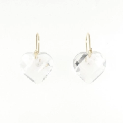 K18YG Bông tai đá quý hình trái tim - Hàng hiệu Chính hãng