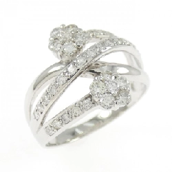 Nhẫn kim cương hoa K18WG 0.52CT