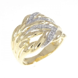 Nhẫn kim cương K18YG/PT900 0.021CT