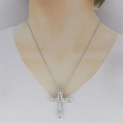 K18WG Dây chuyền kim cương chéo 2.125CT - Hàng hiệu Chính hãng 859393