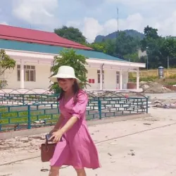 Váy hồng cổ đáp siêu xinh . Mặc 1 lần duy nhất rồi giặt cất  936519