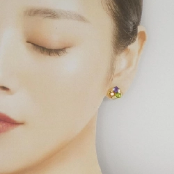 K18YG Đá màu Bông tai - Hàng hiệu Chính hãng 867363
