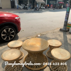 Bàn ghế đôn mây uống trà 500112