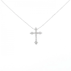 K18WG/750WG Dây chuyền kim cương chéo 0.20CT - Hàng hiệu Chính hãng