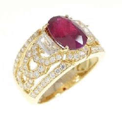 Nhẫn ruby K18YG 2.01CT xuất xứ từ Myanmar