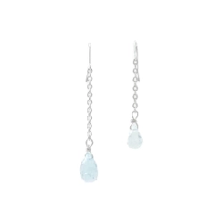 K18WG Blue Topaz Bông tai - Hàng hiệu Chính hãng