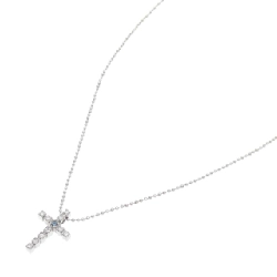 K18WG Dây chuyền kim cương chéo 0.10CT - Hàng hiệu Authentic 867578