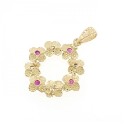 K18YG Hoa Ruby Pendant - Hàng hiệu Authentic 862315