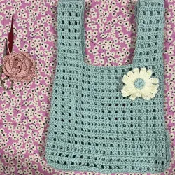 TÚI LEN SỢI MÓC TAY HOẠ TIẾT DỄ THƯƠNG - HANDMADE CROCHET BAG 763492