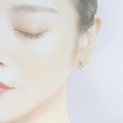 K18WG Bông tai kim cương chéo 0.30CT - Hàng hiệu Chính hãng 870756