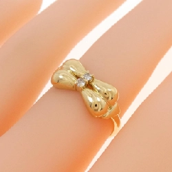 Nhẫn kim cương K18YG hình ruy băng 0.06CT 667449