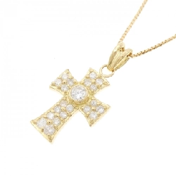 K18YG Đeo chéo Kim cương Dây chuyền 0.40CT - Hàng hiệu Chính hãng 860754