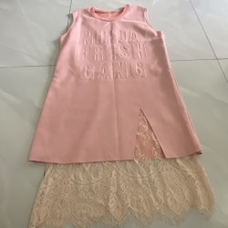 Váy hồng dự tiệc chân ren dễ thương 70203