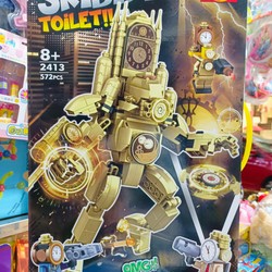 CB Toys 2413 Đồ chơi lắp ráp SKIBIDI TOILET Gold titan clock king